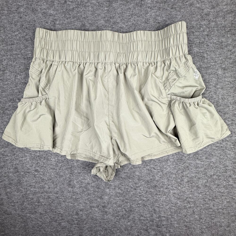 Free People Movement Get Your Flirt On Shorts Large Green Athleisure Gym Tennis